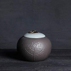 HUANGMENG Tea Caddy Creative Large Ceramics Tea Sealed Jar Wrapped Gift Storage Tea Box(Bamboo) HUANGMENG (Color : Linden)