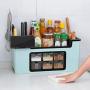 CactusAngui Storage Holder Kitchen Storage Seasoning Bottle Storage Box Kitchen Brush Jar Spoon Organizer Holder Case - Blue