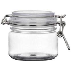 VASANA 2PCS 120G/200G(4oz/7oz) Empty Refill Round Clear PET Plastic Air Tight Sealed Food Storage Container Bottle Jars Cosmetic Makeup Facial Body Pack Cream Lotion Pot with Locking Canister Lids