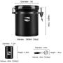 Coffee Container MOICO Coffee Stainless Steel Container-One Way Co2 Valve Airtight Coffee Canister with Coffee Scoop ＆ Travel Jar(Black,16oz+0.65oz)