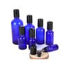 vipolish 3 PCS 50 ML 1.7 OZ Blue Glass Refillable Roll-On Bottles with Stainless Steel Roller Ball and Black Cap Essential Oil Container Perfume Cosmetic Sample Dispenser Roller Vials