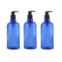 3PCS 500ml/17oz Blue Empty Plastic Press Pump Bottles Dispenser Refillable Shampoo Container Storage Pot Jar Vilas Holder with Random Pump for Shower Gel Lotion Toiletries