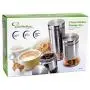 Chefventions 3-teiliges stabiles Speisemittelsatz mit Dichtung – Stilvoller Klarglas und Edelstahl-Behälter für Kaffee, Tee, Zucker, Reis, Mehl, Nüsse, Süßigkeiten, Bohnen, Nudeln