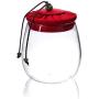 UniquQ Heat Resistant Big Capacity Transparent Glass Jar Flower Tea Container with Lid Glass Jars Food Storage Tank (red lid)