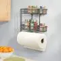 mDesign Wall Mount Metal Paper Towel Roll Holder and Dispenser with 2 Shelf Baskets - Kitchen Storage and Organization for Spice Bottles, Glass Jars, Salt, Pepper - Graphite Gray mDesign Wall Mount Metal Paper Towel Roll Holder and Dispenser with 2 Shelf Baskets - Kitchen Storage and Organization for Spice Bottles, Glass Jars, Salt, Pepper - Graphite Gray
