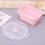Kitchen Food Storage Jar Airtight Food Storage Silicone Food Portable Lunch Box Bowl Bento Boxes Folding Collapsible Storage (500ml) (Color : 350ml)