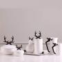 KITCHEN TEA COFFEE SUGAR STEEL CERAMIC JAR CANISTER STORAGE TINS WITH LID