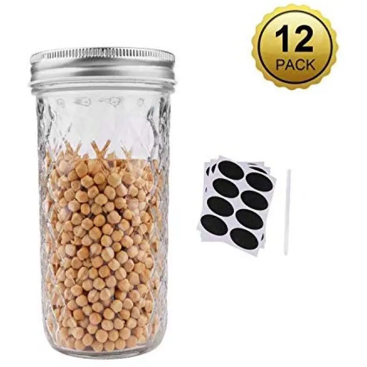 16oz Plastic Jars With Lids, Accguan Airtight Container for Food