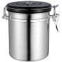 MagiDeal1.5L Kitchen Tea Coffee Candy Canister Stainless Steel Storage Pot Jar - Red, 11.8x15.6cm - Silver, 11.8x15.6cm