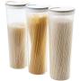 Professional 3 Pcs Tall Food Storage Cylinder Shaped Spaghetti Noodle Container Box, Plastic Container Cylinder - Storage Containers, Cylinder Containers, Plastic Cereal Container, Pasta Jar Glass
