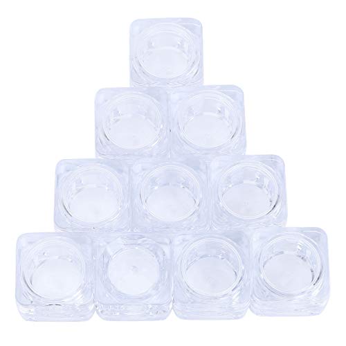 TiaoBug 10pcs 5ml Empty Cosmetic Sample Jars Clear Travel Pots Cream Power Containers with Lids for Women Make-Up Glitter Nail Art Storage Clear One Size