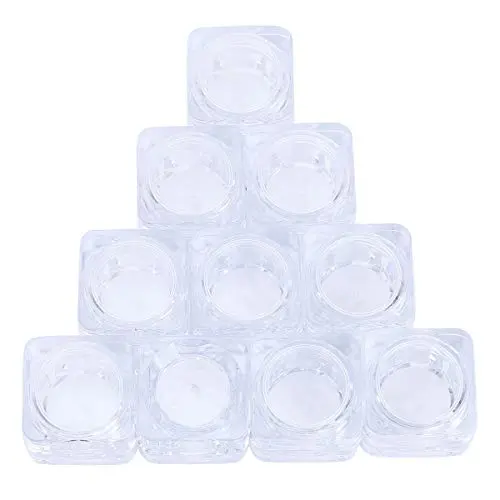 CHICTRY 10Pcs 5ml Cosmetic Jars Plastic Empty Refillable Sample Pots Jars Travel Containers to Store Makeup Cream Lotion Eye Shadow Powder Jewelry Clear One Size