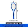 The Executioner Fly Killer Mosquito Swatter Racket Wasp Bug Zapper Indoor Outdoor Over 50cm Long (Blue)