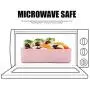 HapHomeSPus Food Jar Microwavable Soup Mug Leak Proof Soup Jar Portable Food Mug with Lid Wheat Straw Food Storage Container Lunch Box Set working meals, school breakfasts and lunches (Color : Pink)