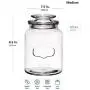 Godinger 3-teilige Luftdichte Glasbehälter – Runde Klare Aufbewahrungsvorrichtungen mit versiegelten Deckeln, Kreide-Glasbehälter Set von 3, Kreide inklusive – Perfektes Wohngift