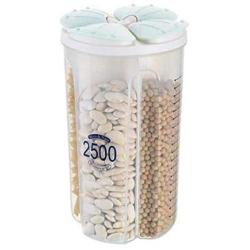 Separate Transparent Grain Storage Bottle Household Kitchen Food Moisture Proof Sealed Cans Dry Cereal Container Zp6191710,4 Grid Green