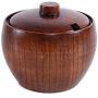 Prettyia Japanese Wood Kitchen Canisters Tea Coffee Sugar Storage Jar Pot Container