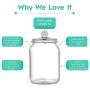 Glass Cookie and Candy Jar with Airtight Lid, Food Storage Jar, Flour and Sugar Glass Canister with Chalkboard Sticker, Set Of 1 (64 ounces))