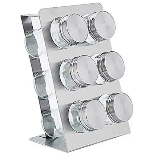 Étagère à épices Nicemeet 6 Pots, Support d'étagère à épices sur Bureau, En Acier Inoxydable, Jeu de Pots de Conservation d'Épices, Organisateur d'Étagère pour Armoires, Rangement de Bouteilles sur Étagères. Étagère à épices Nicemeet 6 Pots, Support d'étagère à épices sur Bureau, En Acier Inoxydable, Jeu de Pots de Conservation d'Épices, Organisateur d'Étagère pour Armoires, Rangement de Bouteilles sur Étagères.