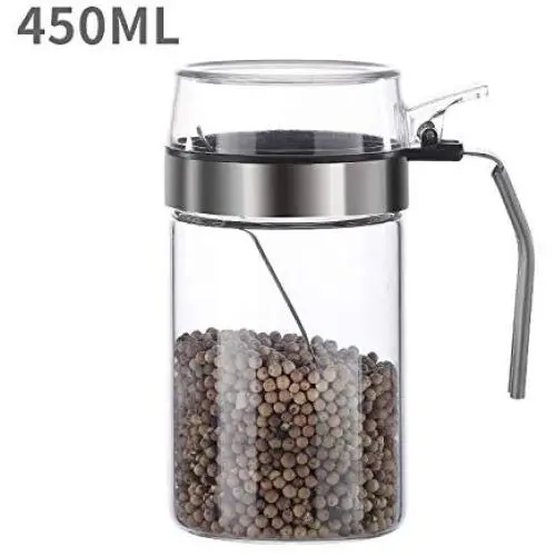 Tiakino Spice Jar, Mini Clear Glass Spice Jar Container Set with Airtight Lids Spoon for Kitchen Accessories Tiakino Spice Jar, Mini Clear Glass Spice Jar Container Set with Airtight Lids Spoon for Kitchen Accessories