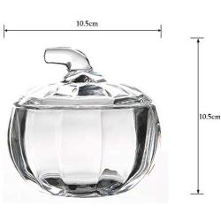 MISS TUTU Pumpkin Shape Crystal Glass Snack Jar Sugar Pot Storage Lid