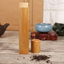 Natural Round Bamboo Sealed Tea Box Candy Dried Foods Jar Container Storage