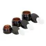 NANSHINE 5PCS Empty Refillable Dark Brown Glass Makeup Cosmetic Face Cream Jar Pot Bottle Container with Liners and Black Screw Lid 5ML