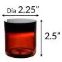 (Set of 12) Amber 4 Ounce Plastic Straight Sided Jars with Smooth Black Lids (Set of 12) Amber 4 Ounce Plastic Straight Sided Jars with Smooth Black Lids