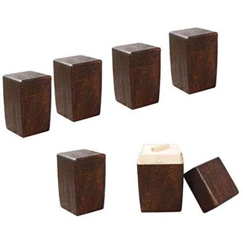6x Wood Tea Cans Handmade Kung Fu Tea Caddy Box Portable Travel Tea Storage Sealed Jar for Candy Nut Coffee Bean Powder Box
