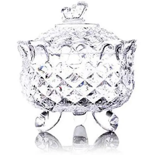 Transparente Farbige Schmetterlings-Kristall-Cukruss-Glasbehälter Geschenk Hochzeit Festliche Schmuckbox mit Deckel Lagerbehälter Zuckerzylinder [Transparent] Kleine Schmetterlinge