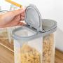 Storage Jars,Food Storage Containers With Airtight Lids,Cereal Storage Containers Airtight 2600Ml With Scale,Food Storage Tank Transparent 2Grid,Save Space,Durable,Grey