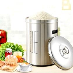 ZXvbyuff Food Storage Jars Canisters Rice storage bucket stainless steel with lid storage box household sealed rice cylinder dry goods flour bucket moisture-proof insect-proof rice box