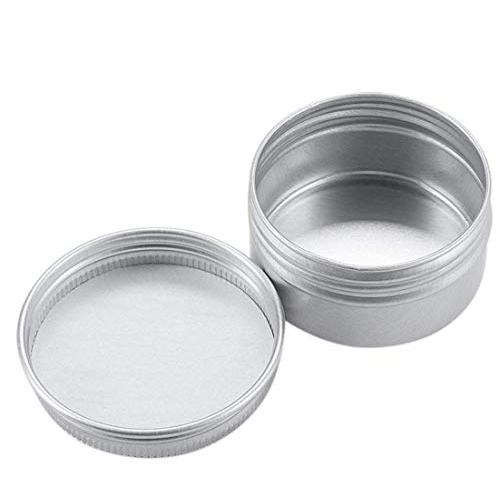 12PCS 5ML 0.2oz Silver Round Tin Containers With Tight Twist Screw Cap Aluminum Metal Cosmetic Case Jar Storage Travel Can For Lip Balm Nail Art Tea Powder Cream Candles Eye Shadow Crafts Jewelry