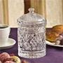 Elegant Crystal Candy Jar with Lid, Glass Biscuit Jar ? Cookie Jar for Food Storage and Organization ? 24 ounce Diamond-faceted Crystal Dish