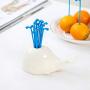 New Design 1set Novelty Fruit Vegetable Creative White Whale Design Jar Spray Pick, Vegetable Storage Containers - Tomato Corer, Mechanical Kitchen Timer, Fruit Kitchen Clock, Tools For Kitchen