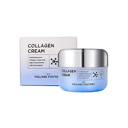 Dorf 11 Fabrik Kollagen-Linie, Konzentriertes Meereskollagen mit Zitronenmelisse zur Förderung von straffer, fester Haut (Creme 50ml)