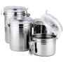 Foraineam 4-Piece Stainless Steel Airtight Canister Set with Clear Arylic Lid and Locking Clamp Food Storage Container Flour Canisters for Coffee, Tea, Snacks