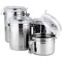 4-teiliges Edelstahl-Airtight-Behälter-Set von Foraineam mit Klarsichtdeckel und Verriegelungsklammer zur Lebensmittel- und Mehlaufbewahrung für Kaffee, Tee, Snacks