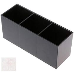 Milue Black Acrylic Makeup Brush Holder Cosmetic Organizer Case Jewelry Storage Box