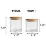 Danmu 2Pcs a Set 200 ML 250 ML Lead Free Glass Jars Classic Hammer Pattern Glass Storage Jars Food Storage Jars with Airtight Bamboo Lids Coffee Bean Jar Cookies Flour Sugar Candy Spice Container