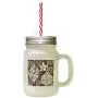Brown Chrismas Ornaments Red White Frosted Glass Mason Jar With Straw Brown Chrismas Ornaments Red White Frosted Glass Mason Jar With Straw