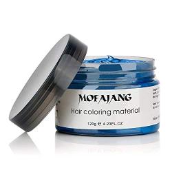 MOFAJANG Unisex Hair Wax Color Dye Styling Cream Mud, Natural Hairstyle Pomade, Washable Temporary,Party Cosplay (Blue)