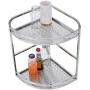 Corner Spice Rack Organizer, Stainless Steel Kitchen Countertop Double Layers Spice Rack Seasoning Jar Storage Shelf