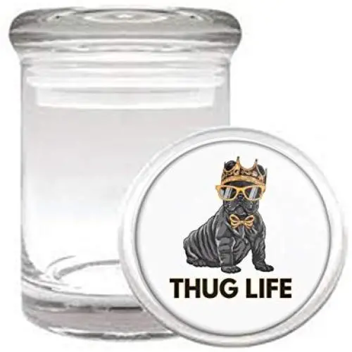 Thug Life Pug Baller Funny Medical Odorless Glass Jar Thug Life Pug Baller Funny Medical Odorless Glass Jar