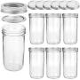 KAMOTA Wide Mouth Mason Jars 22 oz With Regular Lids and Bands, Ideal for Jam, Honey, Wedding Favors, Shower Favors, Baby Foods, DIY Magnetic Spice Jars, 6 PACK, 6 Silver Pipette Covers Included