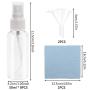 Spray Bottles 8pcs 50ml (2oz) Mini Clear Empty Mist Travel Spray Bottle with 2 Funnels and 1 Cleaning Cloth for Essential Oils, Travel and Perfumes