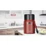 PINKAH Insulated Food Thermos & Meal Container with Collapsible Spoon Stainless-Steel Food Jar Hot and Cold Storage | Soup, Coffee, Water, Liquids | Airtight, Leakproof Seal (Red, 24OZ)