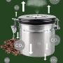 Bean Container Airtight Storage Canister,Premium Stainless Steel Coffee Sugar Tea Storage Jar Bottle Sealing Can Canister Tanks Dry Grain for Milk Coffee Powder Kitchen Storage (1.4L Capacity)