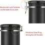 Large Sealed Coffee Bean Container with One-way CO2 Exhaust Valve/Time Record Dial, 1.8L Stainless Steel Airtight Nuts Grains Flour Sugar Coffee Grounds Tea Canister Moisture Proof Storage Jar (Black)