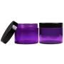 Beauticom 2 oz. (60g /60ML) (Quantity: 36 Packs) Thick Wall Round Leak Proof PURPLE CLEAR Acrylic Jars with BLACK Lids for Beauty, Cream, Cosmetics, Salves, Scrubs